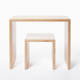 The Modular 12 Series.  Small bench-desk shown with the child’s stool.